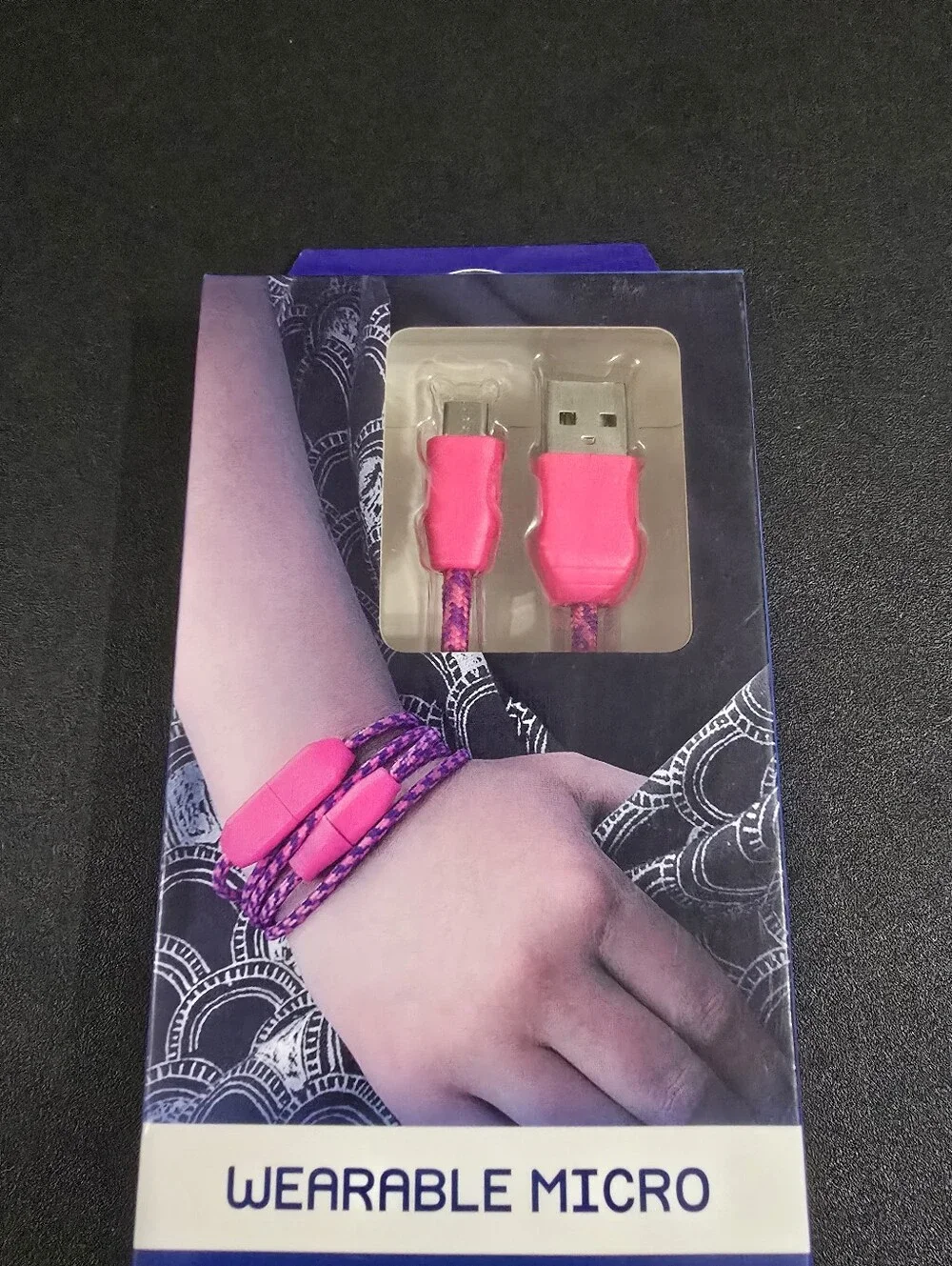 New Wearable Micro USB Cable Bracelet - Hot Pink